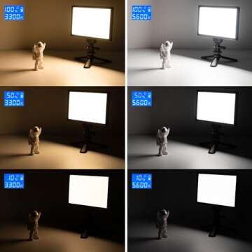 VILTROX L116T LED Photography Light Kit with NP-F550 Battery, 3300K-5600K Super Thin On Camera LED Key Light Panel for Photography, Video，Live Streaming, Studio, YouTube, Tiktok