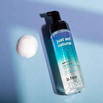 b.tan Clear Self Tanner Bronzing Water Foam | Just Act Natural - Best 1 Hour Express Sunless Tanning Mousse, Dark, Transfer-Free, Enriched With Coconut Water & Vitamin E, Face & Body, 6.7 Fl oz