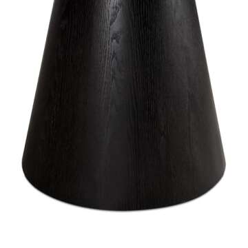 Uptown Club Mick Collection Round Dining Table for 4 with Elegant Black Wood 47.2" Circular Top, Sturdy Base, Luxury Kitchen Home Upgrade, Modern and Durable Furniture Piece