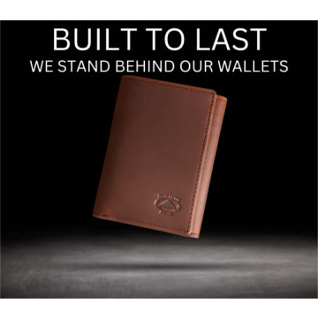 Men's Trifold Leather Wallet - RFID Blocking & ID Holder