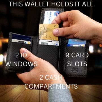 Men's Trifold Leather Wallet - RFID Blocking & ID Holder