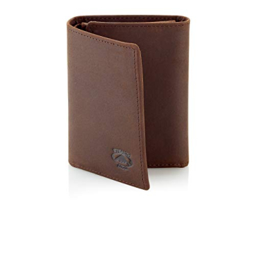 Men's Trifold Leather Wallet - RFID Blocking & ID Holder