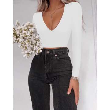 SAUNGKUAI Women's Trendy Long Sleeve Crop Top - X-Large