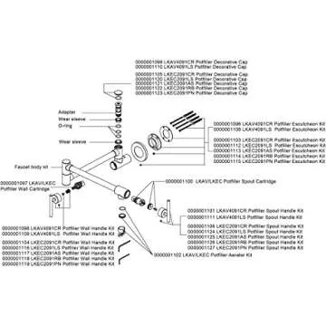 Elkay Explore LKEC2091PN Single Hole Wall Mount Pot Filler Kitchen Faucet with Lever Handles, Polished Nickel
