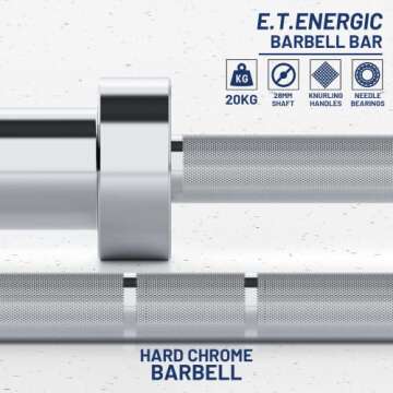 E.T.ENERGIC 7ft Olympic Barbell - 1500lbs Capacity