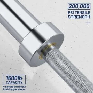 E.T.ENERGIC 7ft Olympic Barbell - 1500lbs Capacity