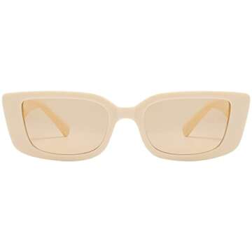 Dollger Retro Rectangle Sunglasses for Women Trendy Vintage 90s Y2K Small Style Sunglasses UV400 Pro...