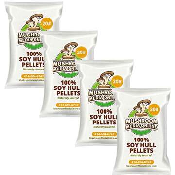 100% Soybean Hull Mushroom Pellets (Substrate) - 4 x 20 Pound Bags (80 Pounds Total)