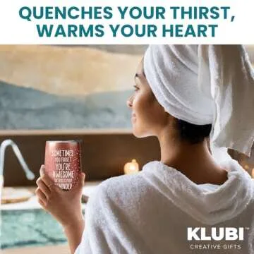 KLUBI Birthday Gifts for Women - Sometimes You Forget You're Awesome 12oz Funny Wine Tumbler With Lid and Straw Self Care Gifts for Women Farewell Gifts for Coworkers College Care Package for Girls