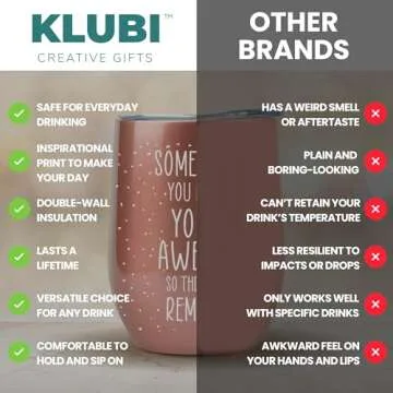 KLUBI Birthday Gifts for Women - Sometimes You Forget You're Awesome 12oz Funny Wine Tumbler With Lid and Straw Self Care Gifts for Women Farewell Gifts for Coworkers College Care Package for Girls