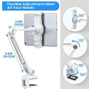 AboveTEK iPad Desk Mount - Adjustable Tablet Holder for All Devices