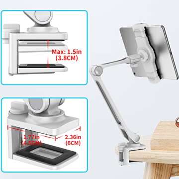 AboveTEK iPad Desk Mount - Adjustable Tablet Holder for All Devices
