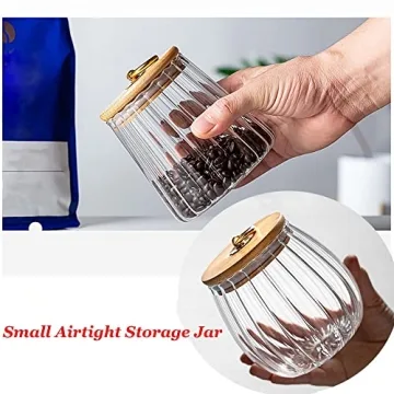 Stylish Airtight Glass Storage Jars with Bamboo Lid Set
