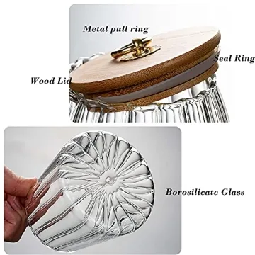 Stylish Airtight Glass Storage Jars with Bamboo Lid Set