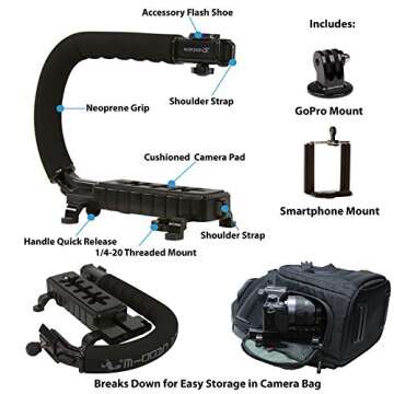 Cam Caddie Scorpion Jr Camera Stabilizer - Collapsible Handle for All Cameras