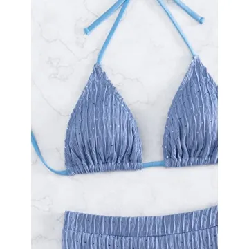 COZYEASE Women’s Stylish Halter Bikini Set for Comfort