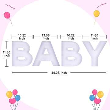 VLN DESIGNS Baby Letter Boxes - Gender Reveal Decor, Fillable Cardboard Letters for Charcuterie Boar...