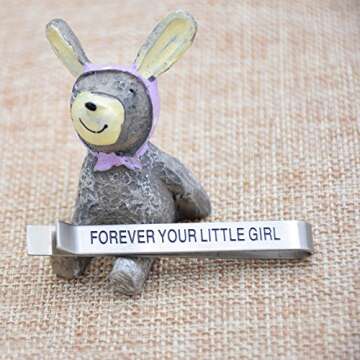 O.RIYA Gifts for him, Forever Your Little Girl Tie Bar Dad Parent Wedding Tie Clip Stainless Steel f...