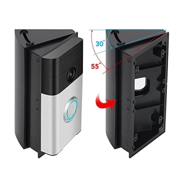 Adjustable Angle Mount for Ring Video Doorbells 30-55 Degrees