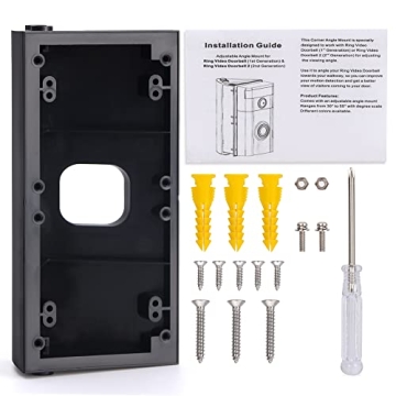 Adjustable Angle Mount for Ring Video Doorbells 30-55 Degrees