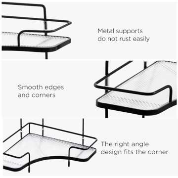 HBlife Bathroom Countertop Organizer 2 Tier Corner Makeup Organizer Luxury Perfume Tray Skincare Storage Cosmetic Organizer Bathroom Counter Shelf, Black