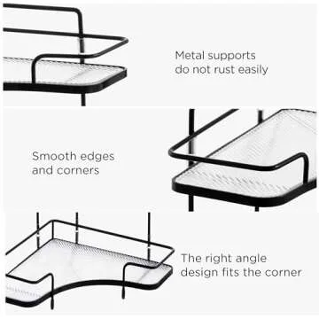 HBlife Bathroom Countertop Organizer 2 Tier Corner Makeup Organizer Luxury Perfume Tray Skincare Storage Cosmetic Organizer Bathroom Counter Shelf, Black