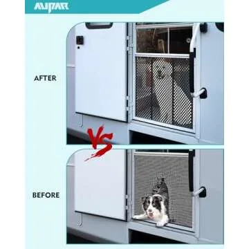 Aupar Aluminum Alloy RV Entry Screen Door Grille Adjusts from 22"- 31.5", Adjustable RV Door Screen Protector, Black