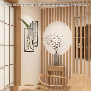 SHINA Set of 3 Test Tube Vase with Black Iron Frame Stand Creative Desktop Glass Planter Hydroponics Cylinder Clear Vase for Propagating Hydroponics Plants Flower Display Home Office Decor