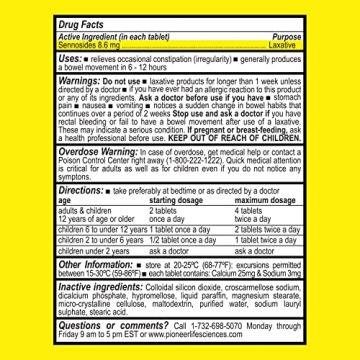 GenCare Senna Laxative 600 Tablets Natural Constipation Relief