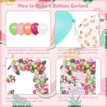 132Pcs Tropical Flamingo Balloons Garland Kit, Flamingo Foil Balloons Green Pink Aqua Blue Confetti Balloons Palm Leaves Baby Shower Hawaiian Luau Birthday Party Decorations Supplies