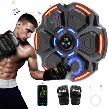 snawowo Music Boxing Machine for Adults, Bluetooth Music Punching Machine with Gloves, Electronic LE...