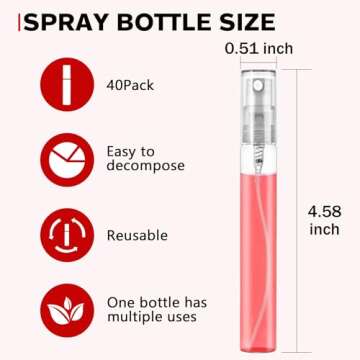 Csdtylh Mini Spray Bottle 10ml, Refillable Glass Spray Bottle, Glass Bottle Atomizer, Perfume Mouthw...