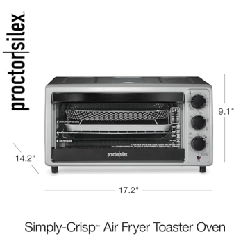 Proctor Silex Toaster Oven Air Fryer Combo with 4 Functions