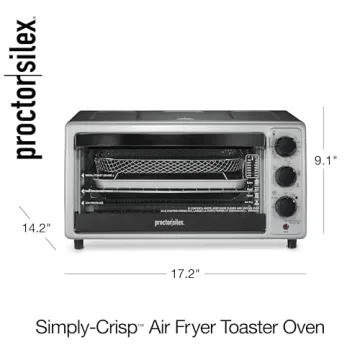 Proctor Silex Toaster Oven Air Fryer Combo with 4 Functions
