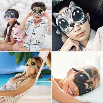 Cute Animal Sleep Masks for Kids | Tphon 4 Pack