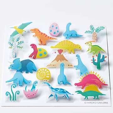 King Jim POP 008 Dinosaur Pop-up Stickers for Creative Fun