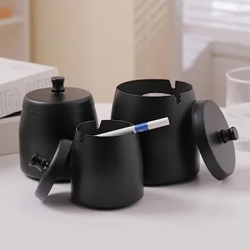 Durable Stainless Steel Smokeless Ashtray for Indoor Outdoor Use