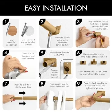 MERIVILLE Adjustable Wrap Around Blackout Curtain Rod