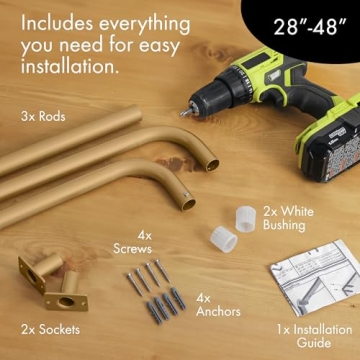 MERIVILLE Adjustable Wrap Around Blackout Curtain Rod