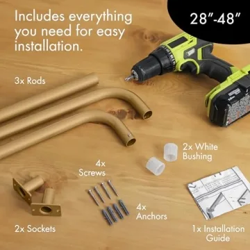 MERIVILLE Adjustable Wrap Around Blackout Curtain Rod