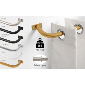 MERIVILLE Adjustable Wrap Around Blackout Curtain Rod