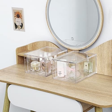 Yieach Stackable Makeup Organizer - Clear Storage Drawers