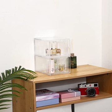 Yieach Stackable Makeup Organizer - Clear Storage Drawers