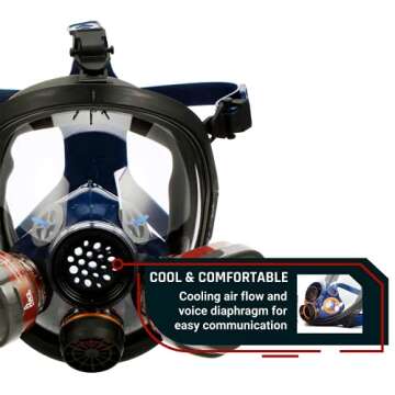 PD-101 Full Face Organic Vapor Particulate Respirator - Industrial Gas Mask - CE Tested - Double Activated Charcoal Air Filter