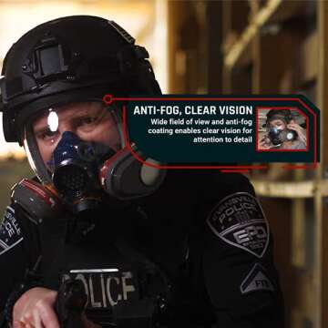 PD-101 Full Face Organic Vapor Particulate Respirator - Industrial Gas Mask - CE Tested - Double Activated Charcoal Air Filter