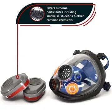 PD-101 Full Face Organic Vapor Particulate Respirator - Industrial Gas Mask - CE Tested - Double Activated Charcoal Air Filter
