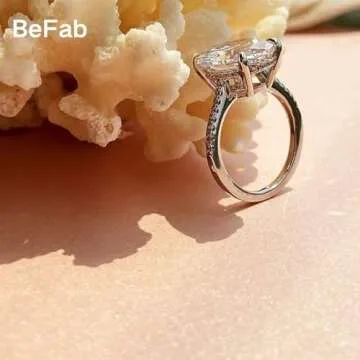 BeFab 925 Sterling Silver 14x10mm 5.81 Ct Oval Solitaire Engagement Ring Large Oval-cut Cz Cocktail Ring (5)