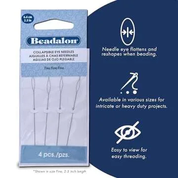 Beadalon Collapsible Eye Needles 2.5-Inch Medium