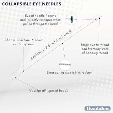 Beadalon Collapsible Eye Needles 2.5-Inch Medium