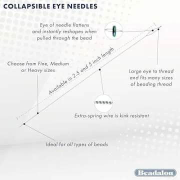 Beadalon Collapsible Eye Needles 2.5-Inch Medium